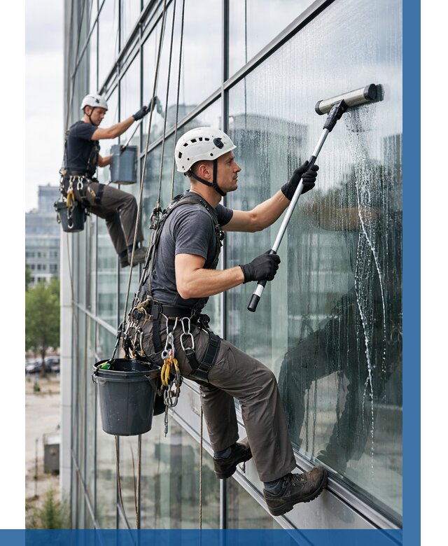 Мойка витражей альпинистами в Заинске от 712 р. под ключ|ВЫСОТНИК-Знс