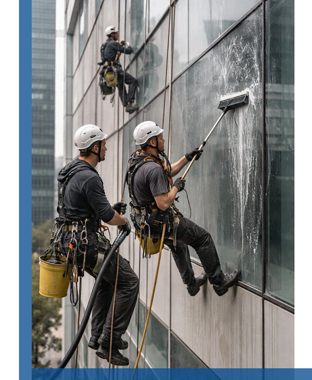 Профессиональная высотная мойка фасадов зданий в Заинске