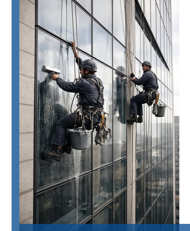 Профессиональная мойка стеклянных фасадов зданий в Заинске