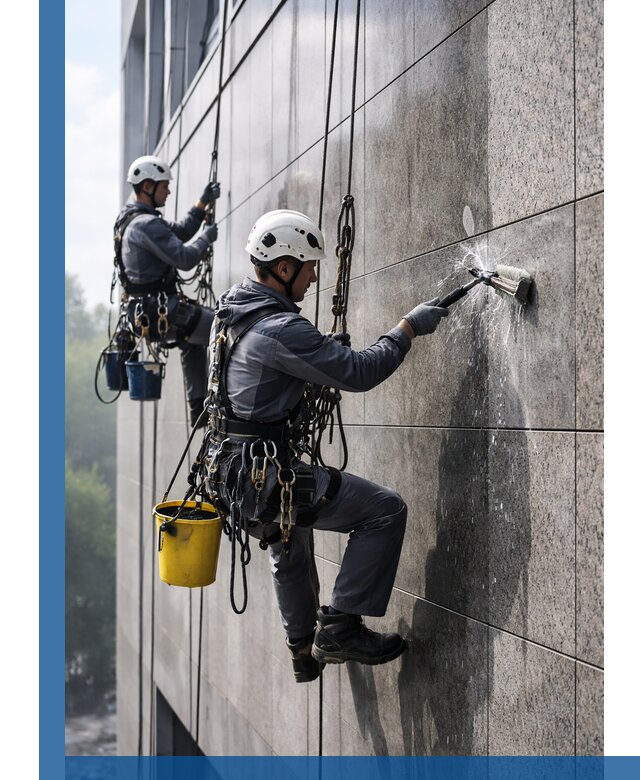 Профессиональная мойка фасада из керамогранита в Заинске