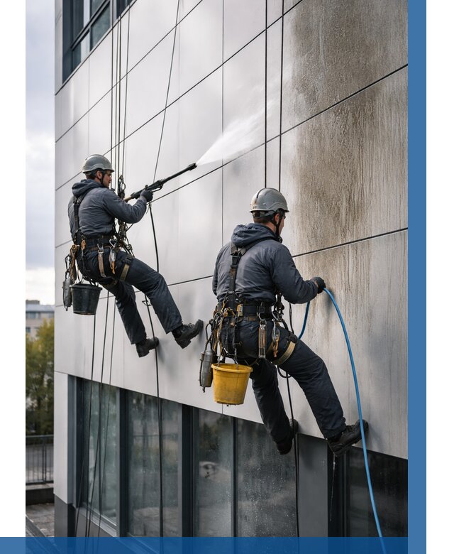 Мойка фасада из композита в Заинске по цене от 305 р. | ВЫСОТНИК-Знс