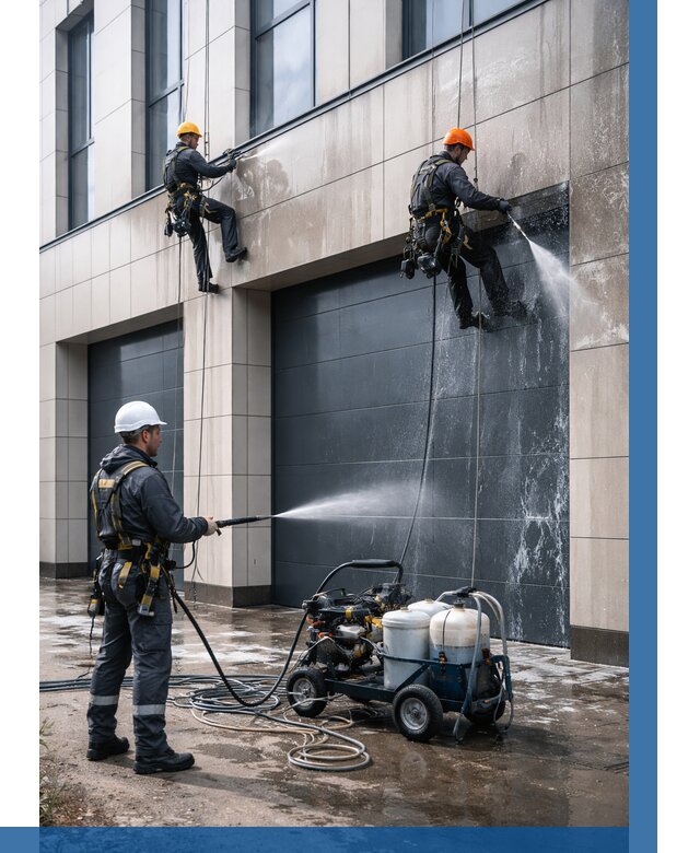 Послестроительная мойка фасада в Заинске от 305 р. | ВЫСОТНИК-Знс