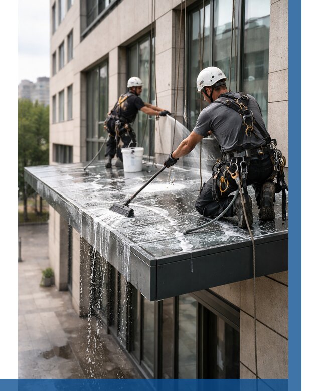 Мойка козырьков и навесов в Заинске от 3559 р. | ВЫСОТНИК-Знс