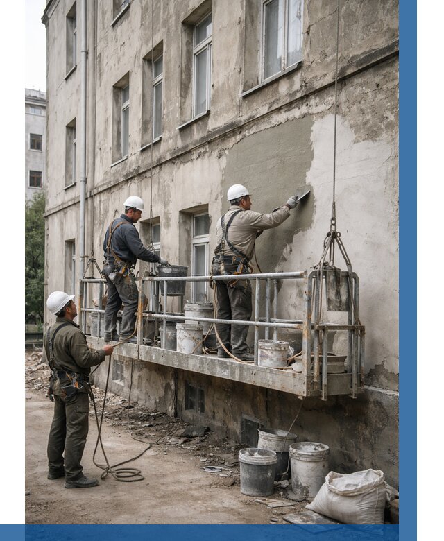 Капитальный ремонт фасада в Заинске от 4271 р. | ВЫСОТНИК-Знс