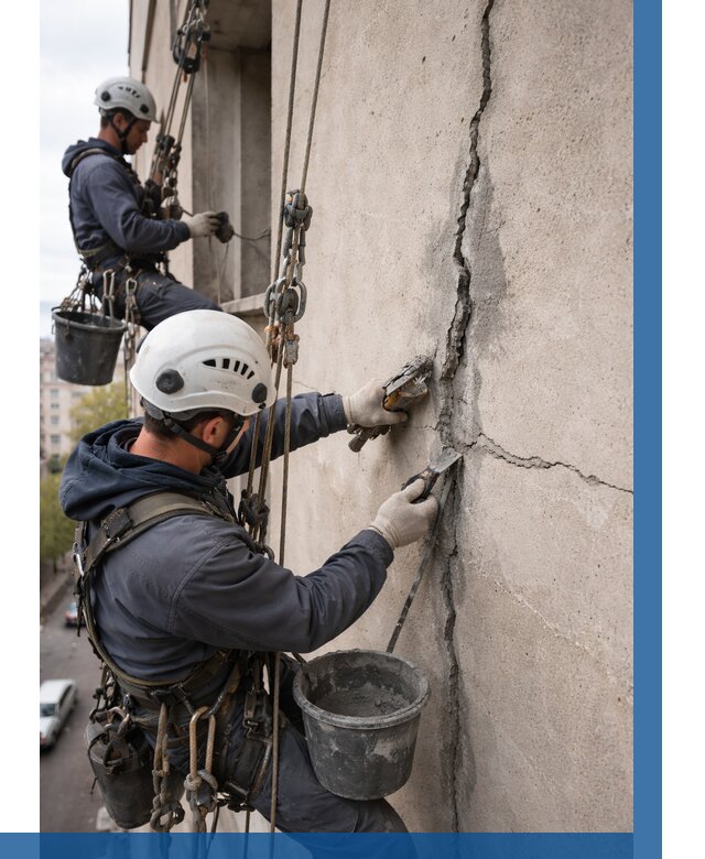 Заделка трещин на фасаде в Заинске от 915 р. | ВЫСОТНИК-Знс