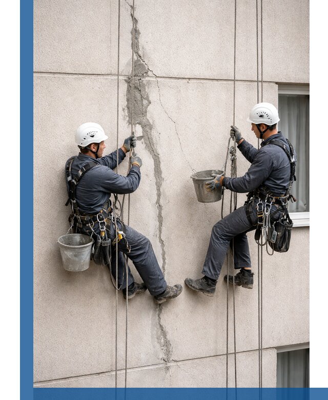 Заделка трещин на фасаде в Заинске с гарантийным ремонтом