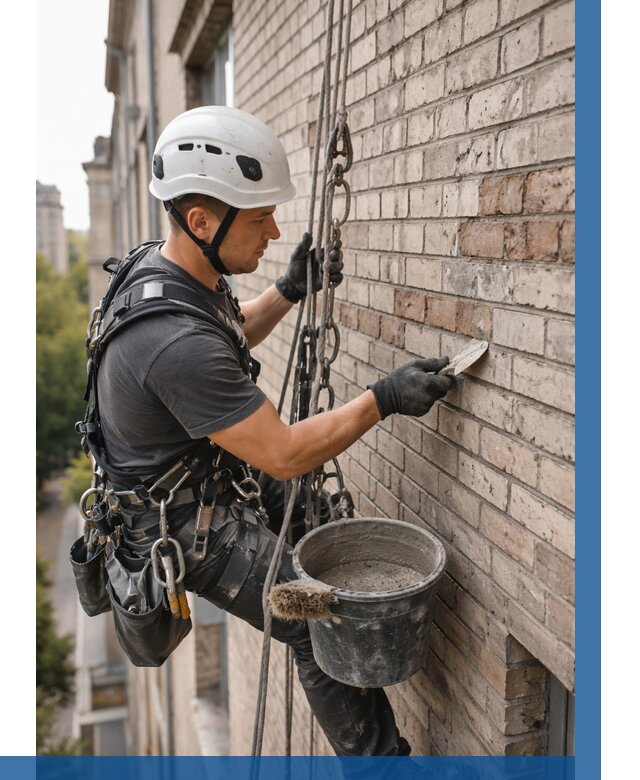 Ремонт кирпичной кладки фасада в Заинске от 1830 р. | ВЫСОТНИК-Знс