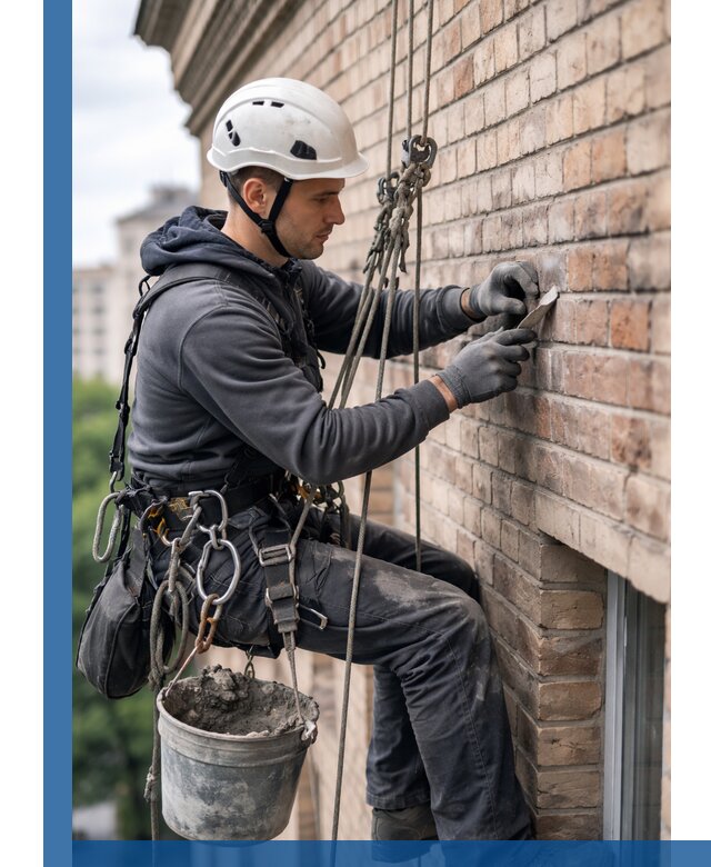 Качественный ремонт кирпичной кладки фасада в Заинске с гарантией