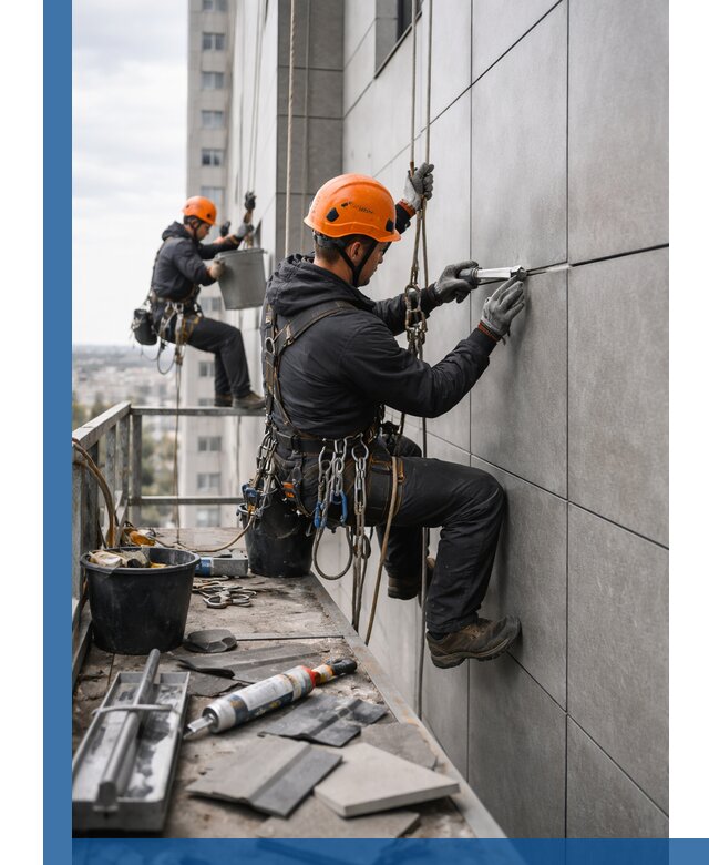 Профессиональный ремонт фасада из керамогранита в Заинске