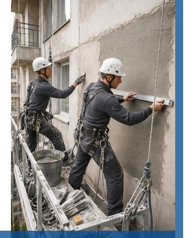 Штукатурка фасада на высоте в Заинске от 915 р. | ВЫСОТНИК-Знс