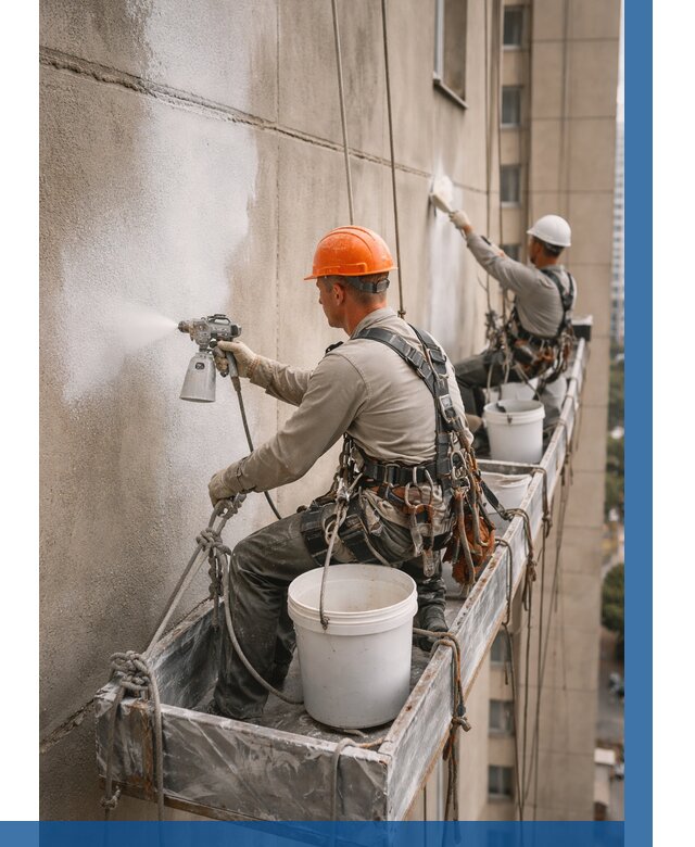 Грунтовка фасада на высоте в Заинске от 122 р. | ВЫСОТНИК-Знс