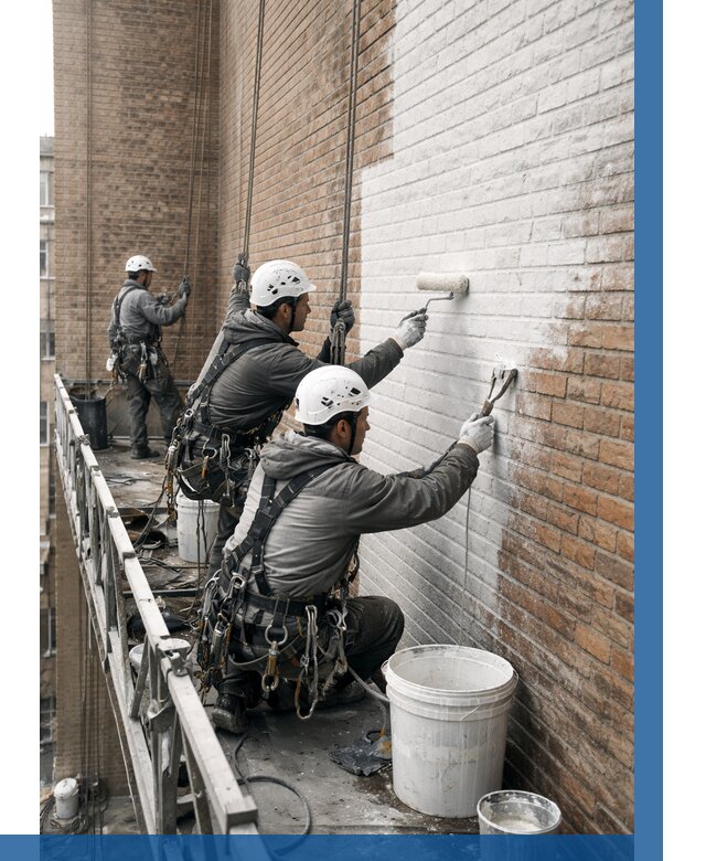 Покраска кирпичного фасада в Заинске от 356 р. | ВЫСОТНИК-Знс