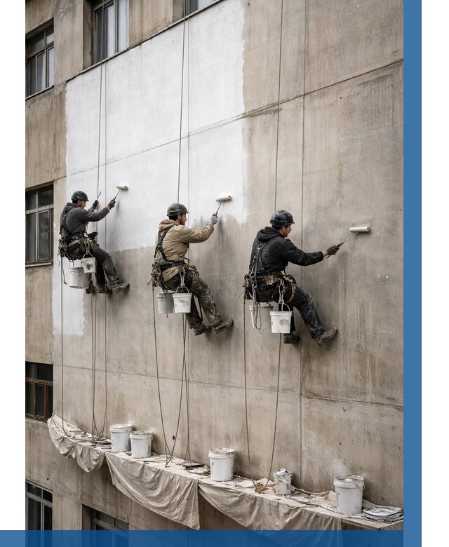 Покраска бетонного фасада в Заинске от 356 р за м2 | ВЫСОТНИК-Знс