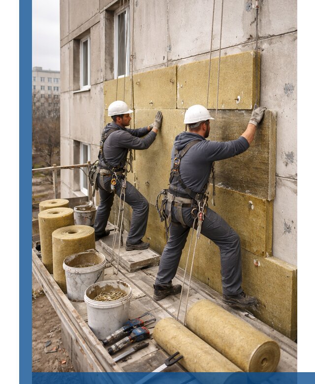 Утепление фасада минватой в Заинске под ключ с гарантией