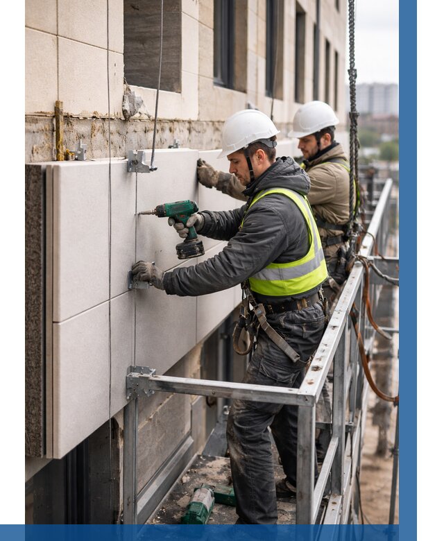 Монтаж фасадных термопанелей в Заинске от 1525 р. | ВЫСОТНИК-Знс