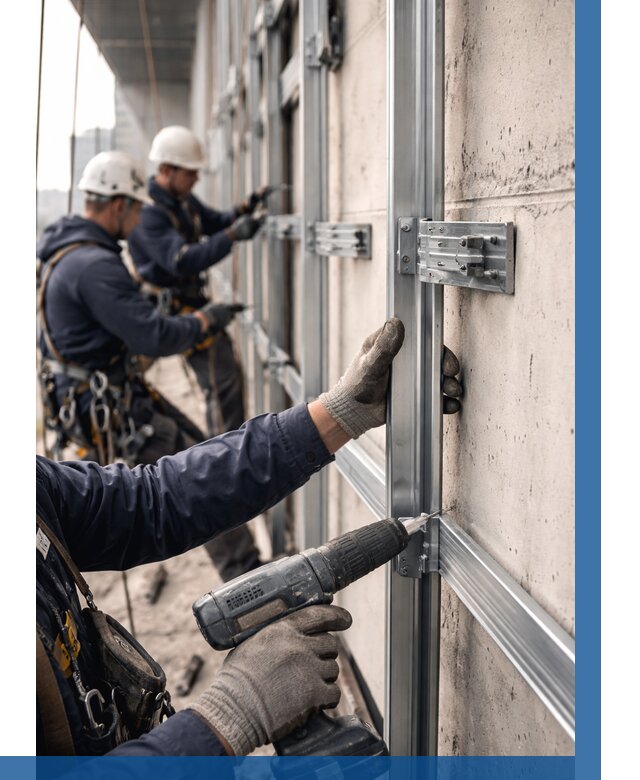 Монтаж подсистемы вентфасада в Заинске от 864 р. | ВЫСОТНИК-Знс