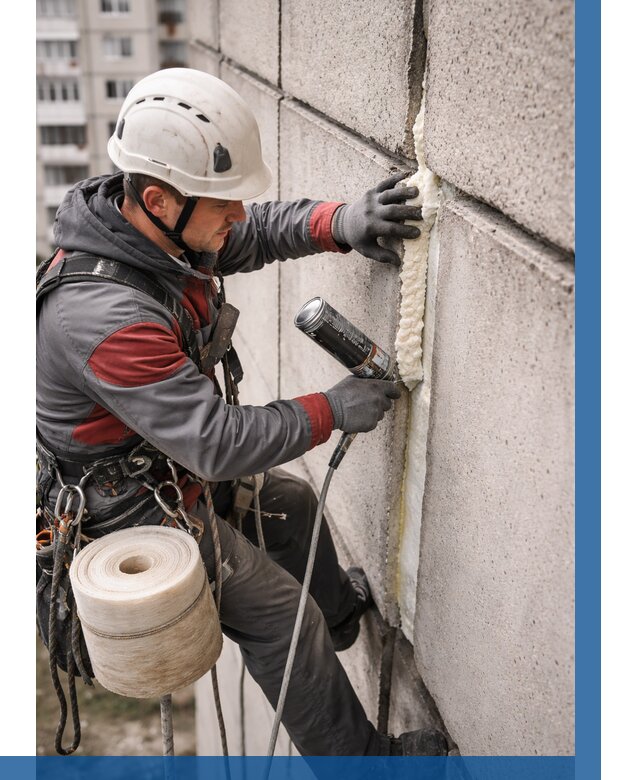 Утепление межпанельных швов в Заинске от 712 р. | ВЫСОТНИК-Знс