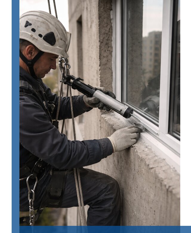 Герметизация оконных швов снаружи в Заинске профессионально