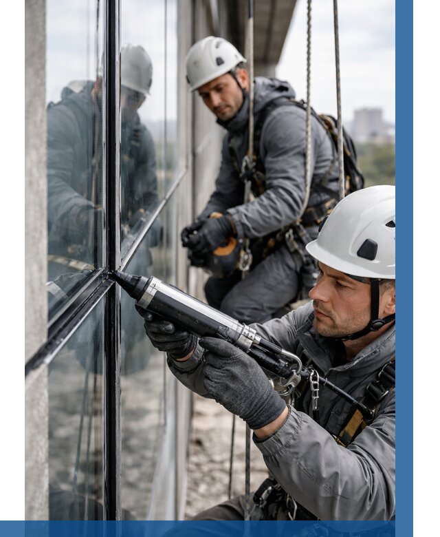 Герметизация витражных швов в Заинске от 661 р. | ВЫСОТНИК-Знс