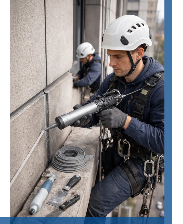 Герметизация деформационных швов фасада в Заинске от 712 | ВЫСОТНИК-Знс