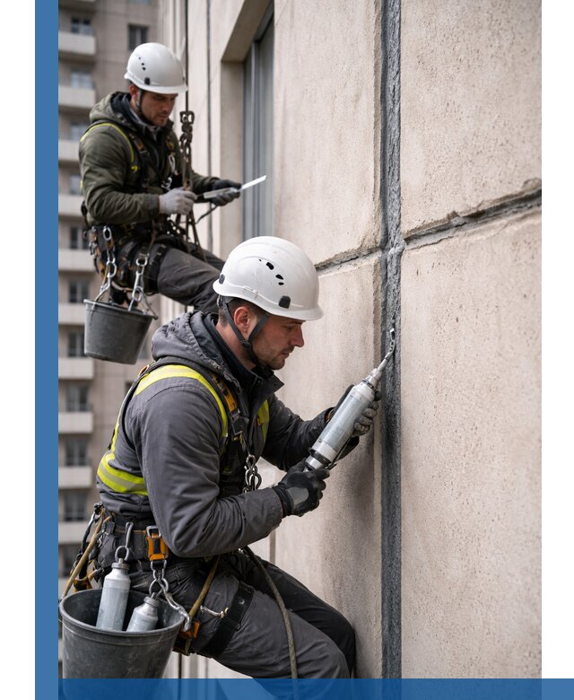 Герметизация деформационных швов фасада в Заинске качественно