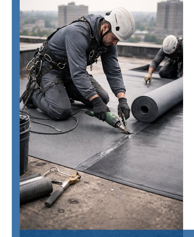 Ремонт мягкой кровли в Заинске с выездом промальпинистов