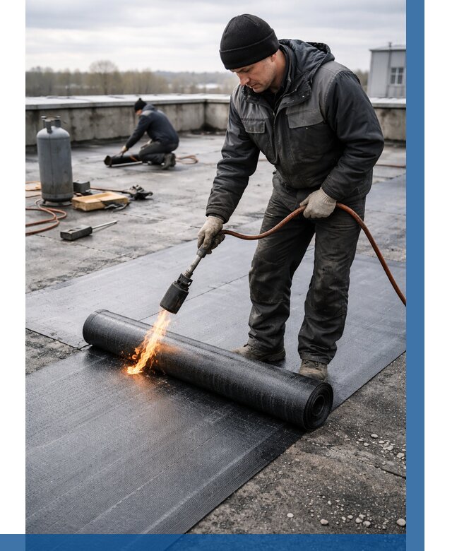 Ремонт наплавляемой кровли в Заинске от 712 р. | ВЫСОТНИК-Знс