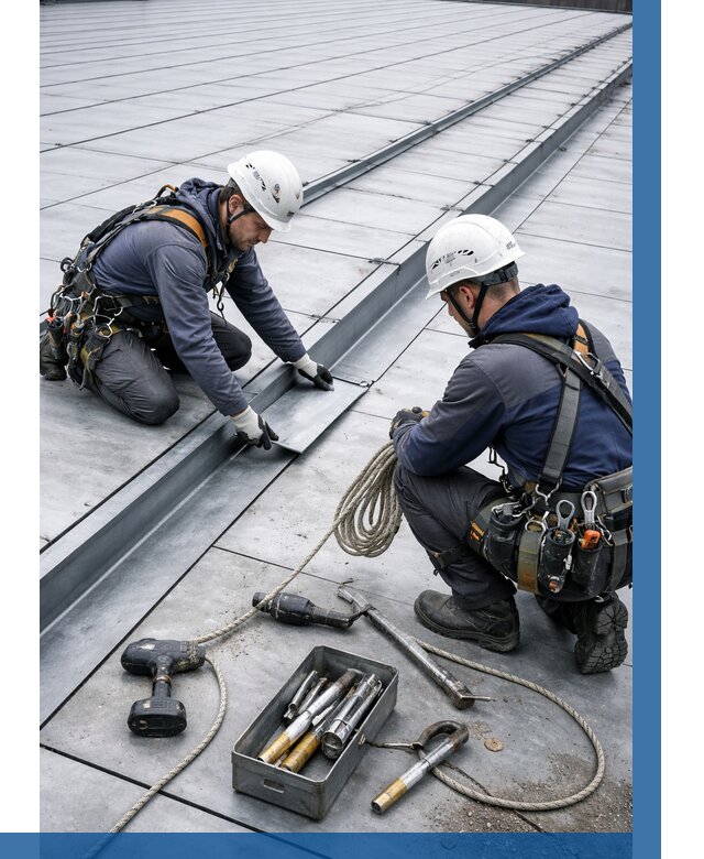 Ремонт фальцевой кровли в Заинске от 712 р. | ВЫСОТНИК-Знс