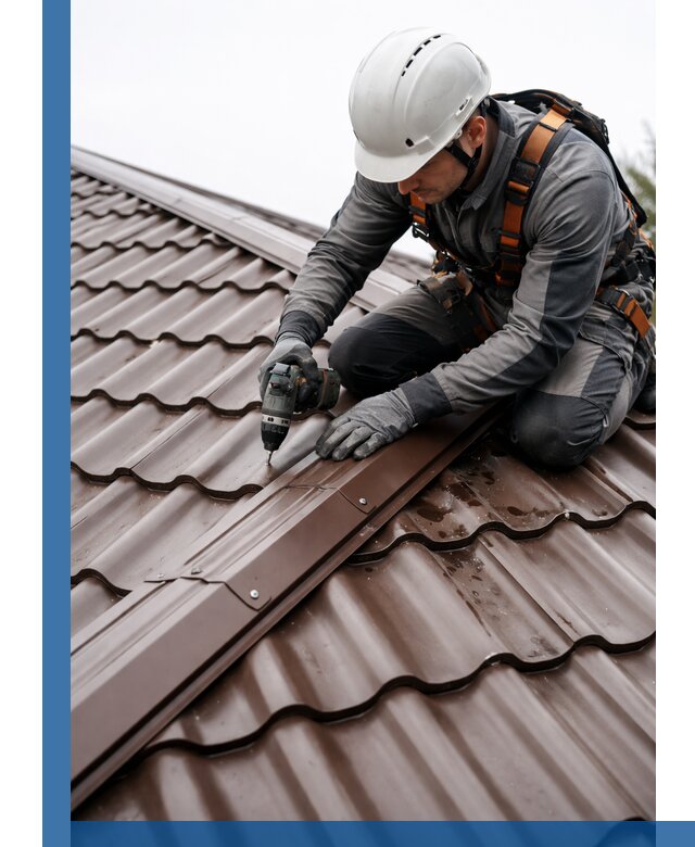 Ремонт металлочерепицы на крыше в Заинске профессионально