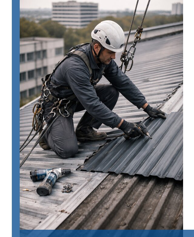 Ремонт профнастила на кровле в Заинске, работы под ключ