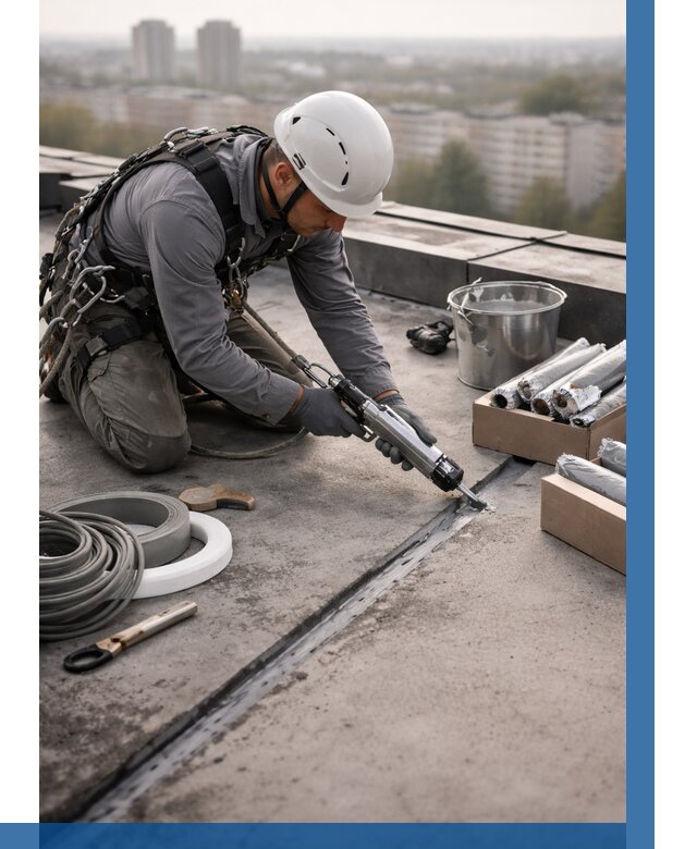 Герметизация швов кровли в Заинске от 458 р./м2 | ВЫСОТНИК-Знс