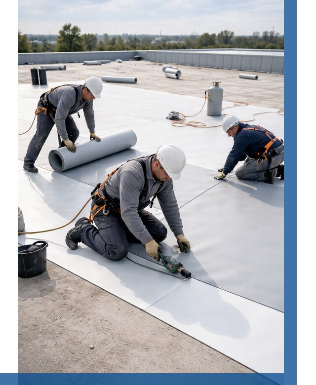 Монтаж мембранной кровли под ключ в Заинске от 1220 р. | ВЫСОТНИК-Знс