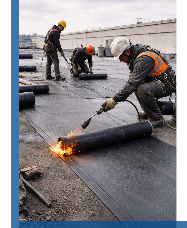 Монтаж наплавляемой кровли в Заинске профессионально