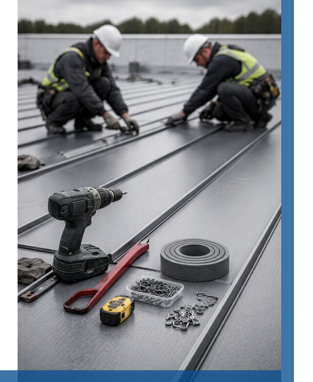 Монтаж фальцевой кровли в Заинске от 1830 р. | ВЫСОТНИК-Знс