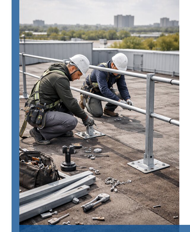 Монтаж кровельного ограждения в Заинске под ключ с гарантией