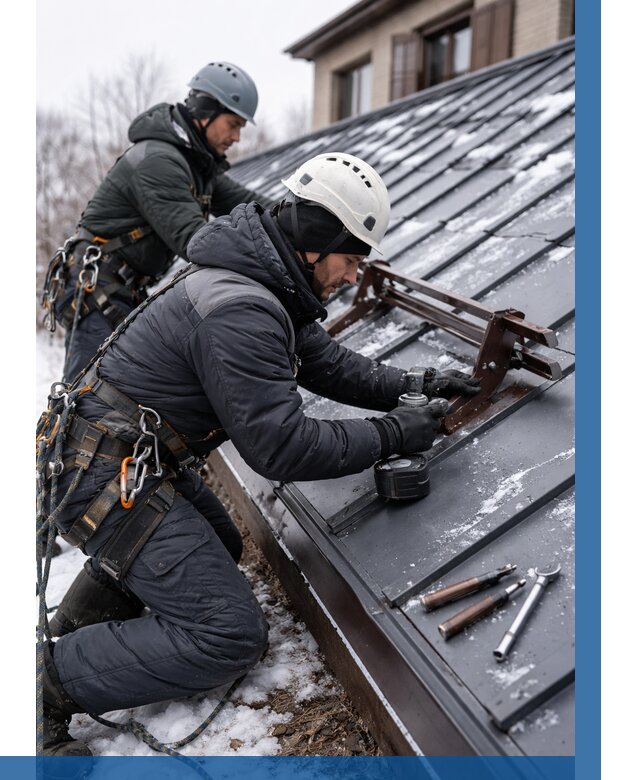 Монтаж снегозадержателей в Заинске от 458 р. | ВЫСОТНИК-Знс