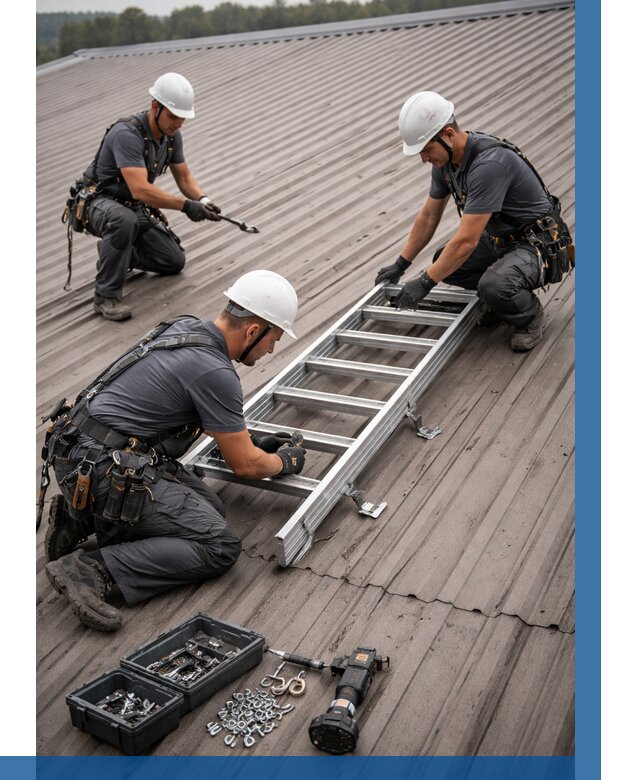 Монтаж кровельной лестницы в Заинске от 4576 р. | ВЫСОТНИК-Знс