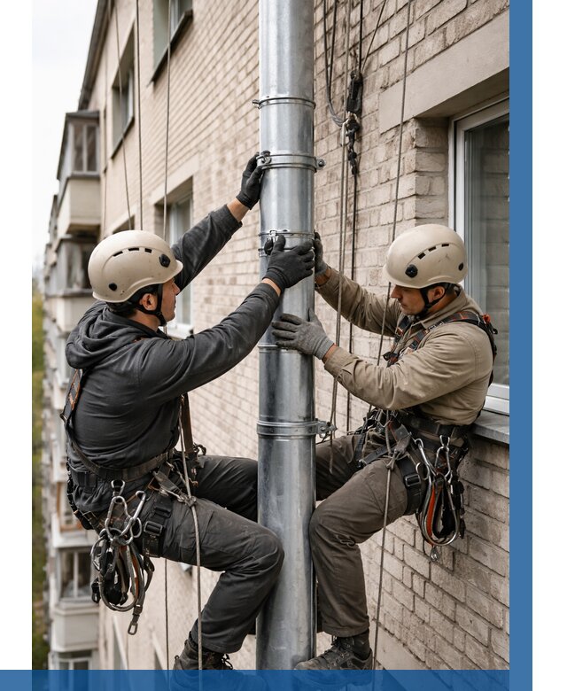 Замена водосточных труб в Заинске от 6610 р. | ВЫСОТНИК-Знс