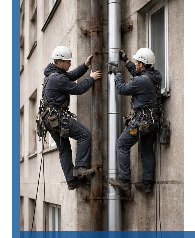 Замена водосточных труб в Заинске: монтаж и демонтаж под ключ
