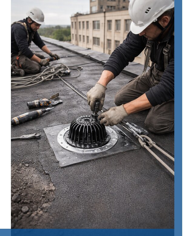 Установка водосточных воронок в Заинске цена от 3559 р. | ВЫСОТНИК-Знс