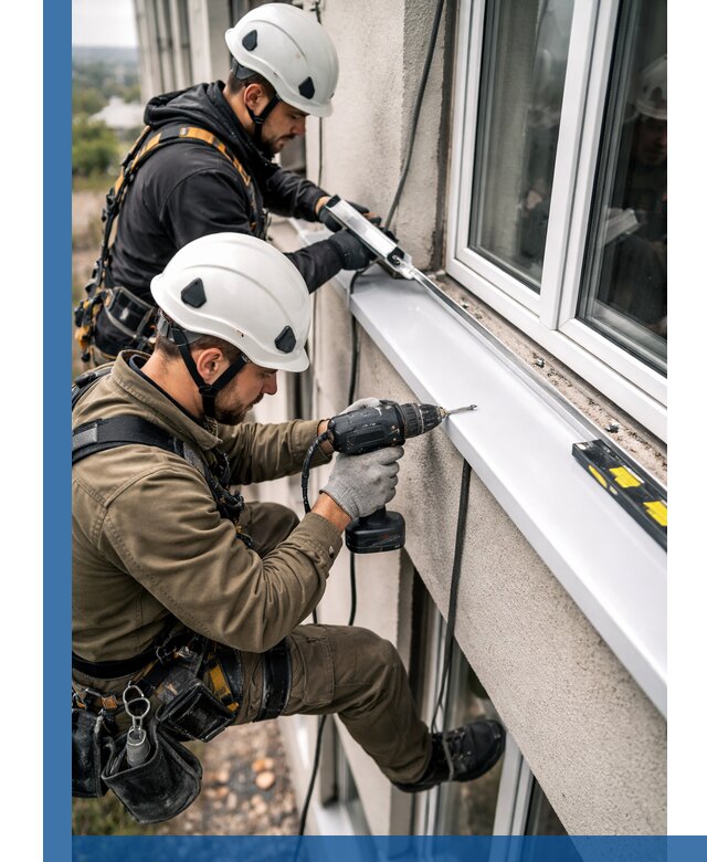 Профессиональный монтаж оконных отливов и отведения воды в Заинске
