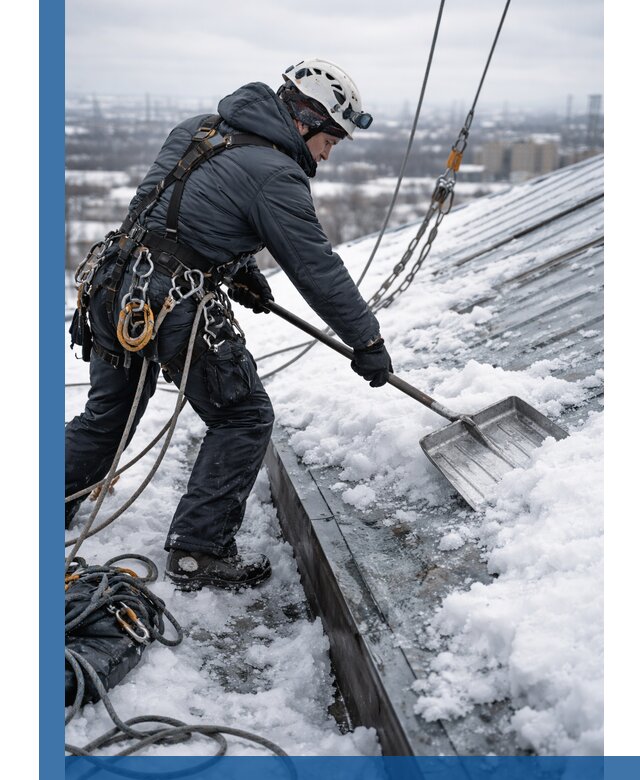 Профессиональная очистка кровли от снега и наледи в Заинске