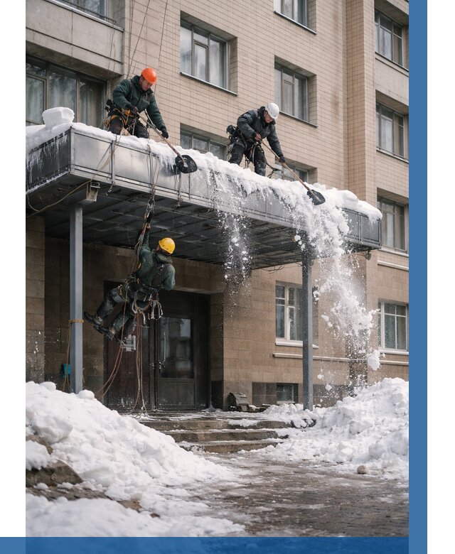 Очистка козырьков от снега в Заинске от 3559 р. | ВЫСОТНИК-Знс