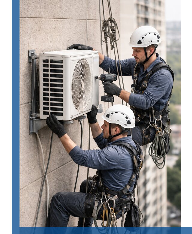 Монтаж внешнего блока кондиционера в Заинске установка и крепление