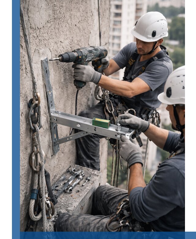 Установка кронштейнов кондиционера и крепежа в Заинске