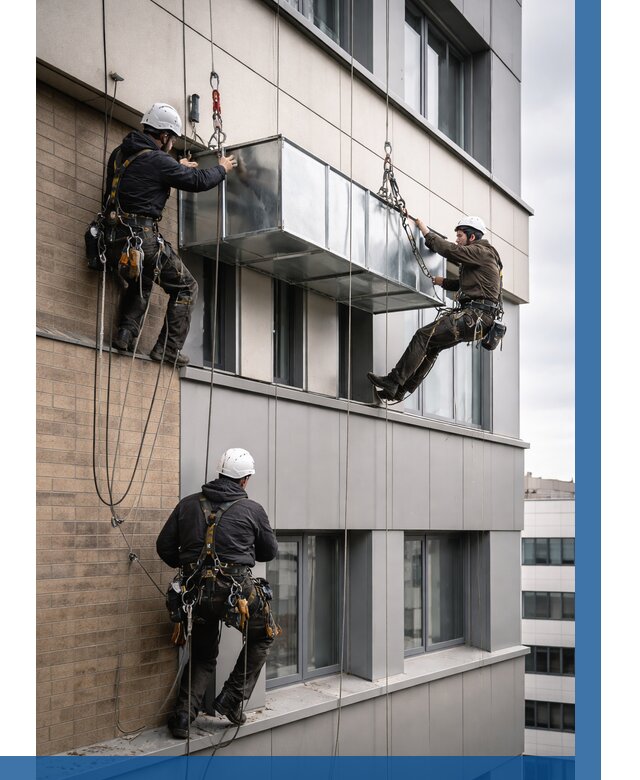 Монтаж воздуховодов на фасаде в Заинске от 1525 р. | ВЫСОТНИК-Знс