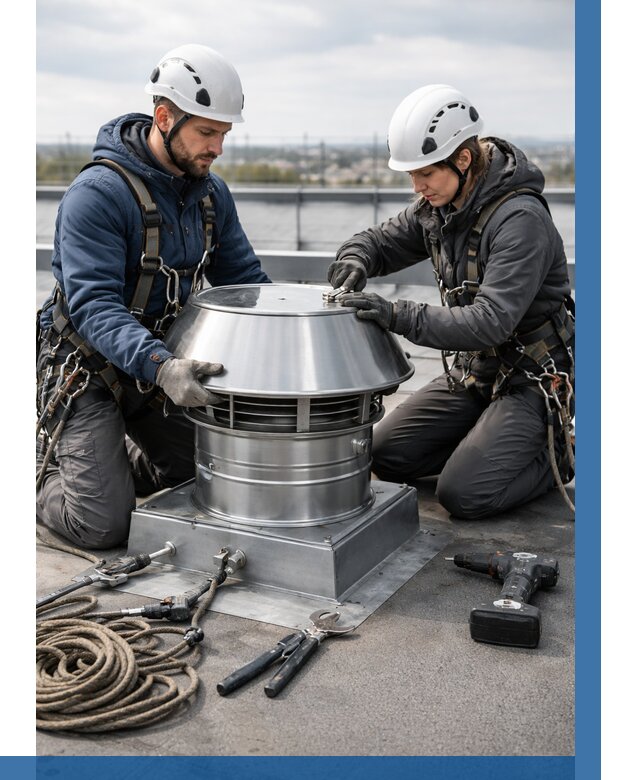 Установка дефлекторов на кровле в Заинске от 4576 р. | ВЫСОТНИК-Знс