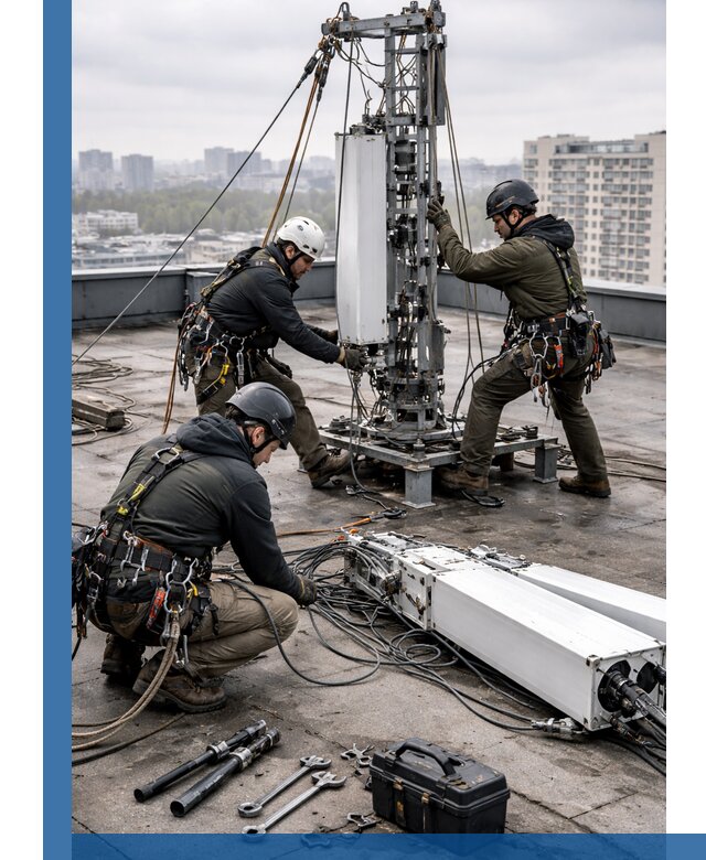 Демонтаж антенн на крыше зданий в Заинске с гарантией