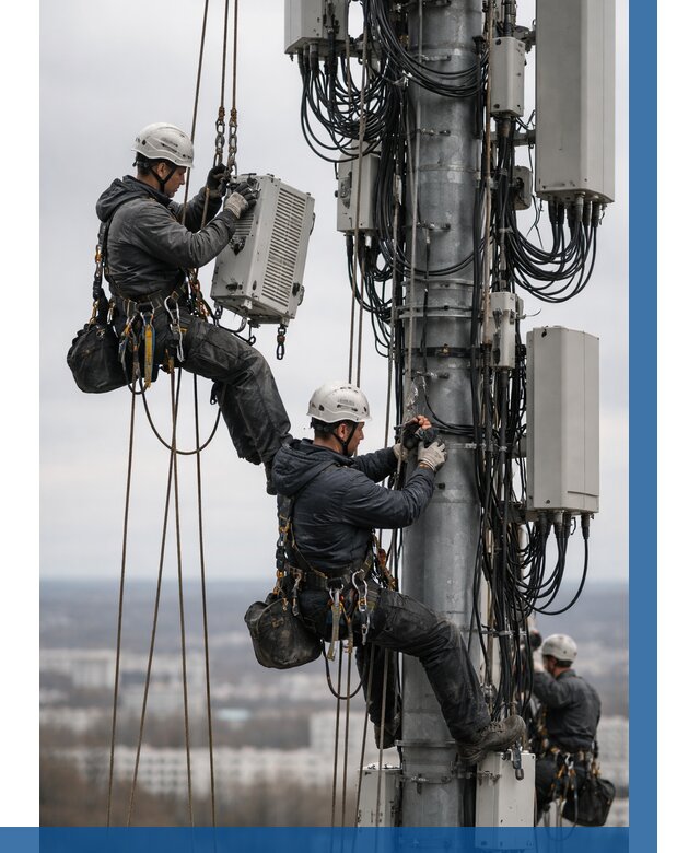 Монтаж оборудования связи на мачте в Заинске от 7627 р. | ВЫСОТНИК-Знс
