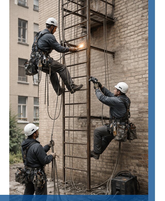 Ремонт пожарной лестницы в Заинске от 7627 р. | ВЫСОТНИК-Знс